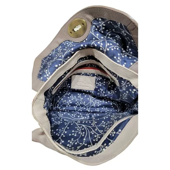 Boden Red & Gray Leather Crossbody Bag With Floral Lining - Picture 4 of 16